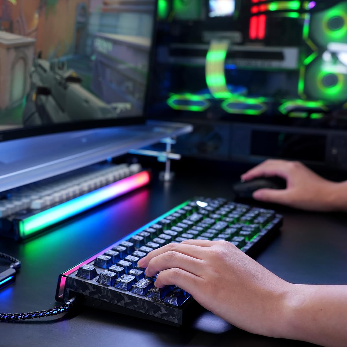 ATTACK SHARK R98 HE Clavier Gaming Magnétique Fibre de Carbone 8K