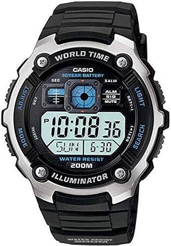 Casio AE-2000W-1AVCF AE2000W-1AV Reloj deportivo digital multifuncional y negro para hombre