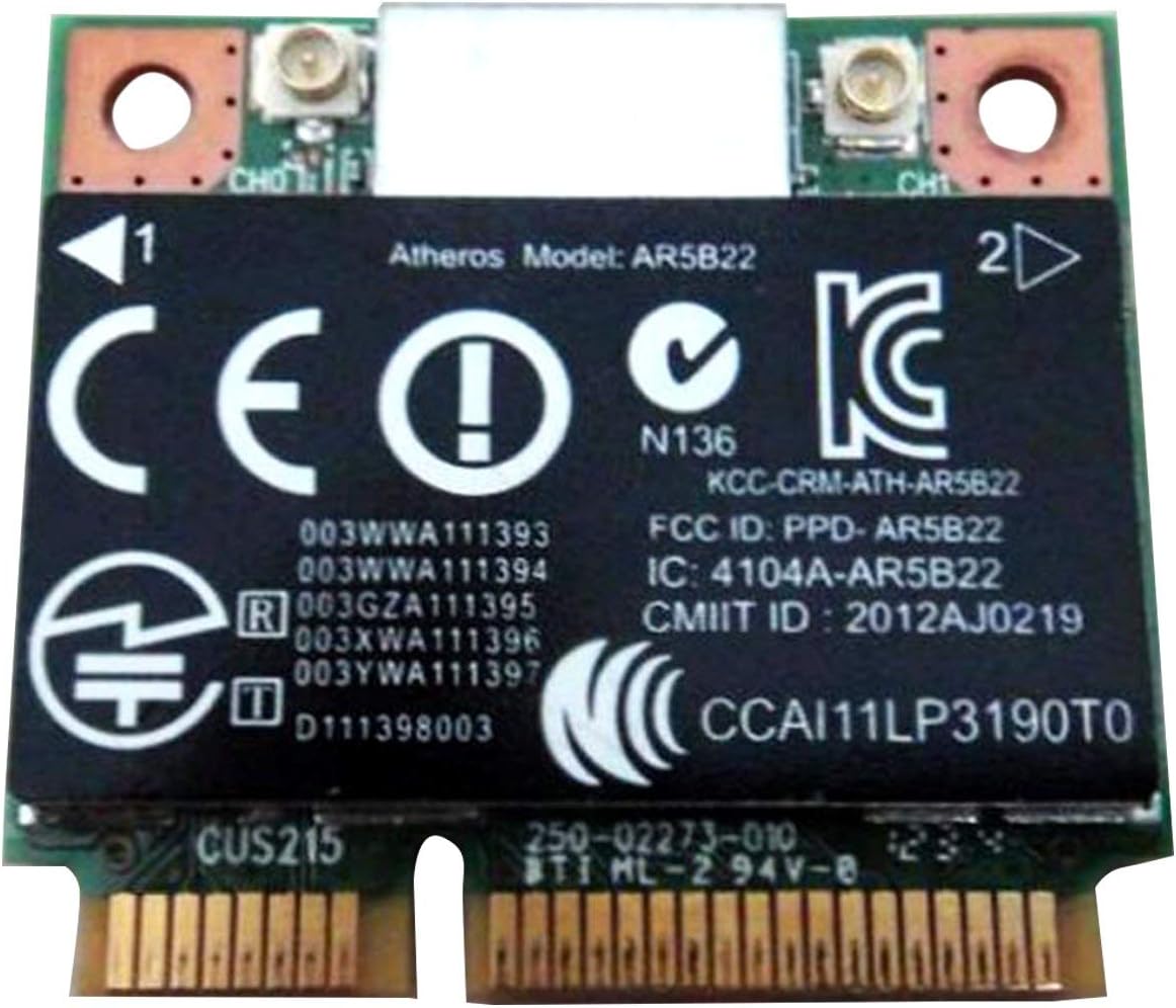 Atheros Qualcomm Ar9462 Ar5b22 Wb222 Half Mini Pci-e Bluetooth Bt Wireless WiFi Card
