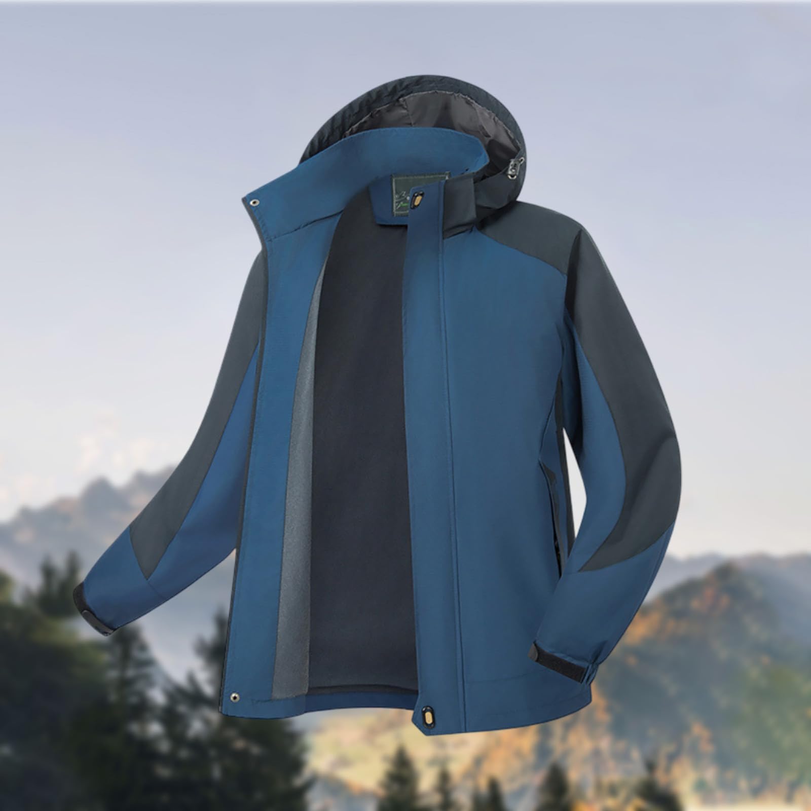 Chubasquero para hombre, resistente al agua, chaqueta de senderismo, transpirable, chaqueta cortavientos, chaqueta ligera con capucha, chaqueta softshelljack con capucha para bicicleta, exterior