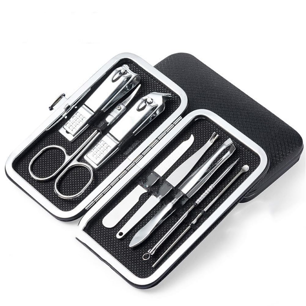 Nail Clippers Fingernail and Toenail Cutters Manicure Pedicure Kit Stainless Steel Nail Care Tools with Luxurious Travel Case