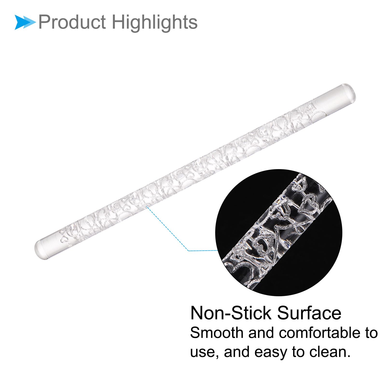 CoCud Acrylic Rolling Pin, 6.3" Length, Acrylic Heart Pattern Non-Stick Surface Textured Baking Roller - Image 4