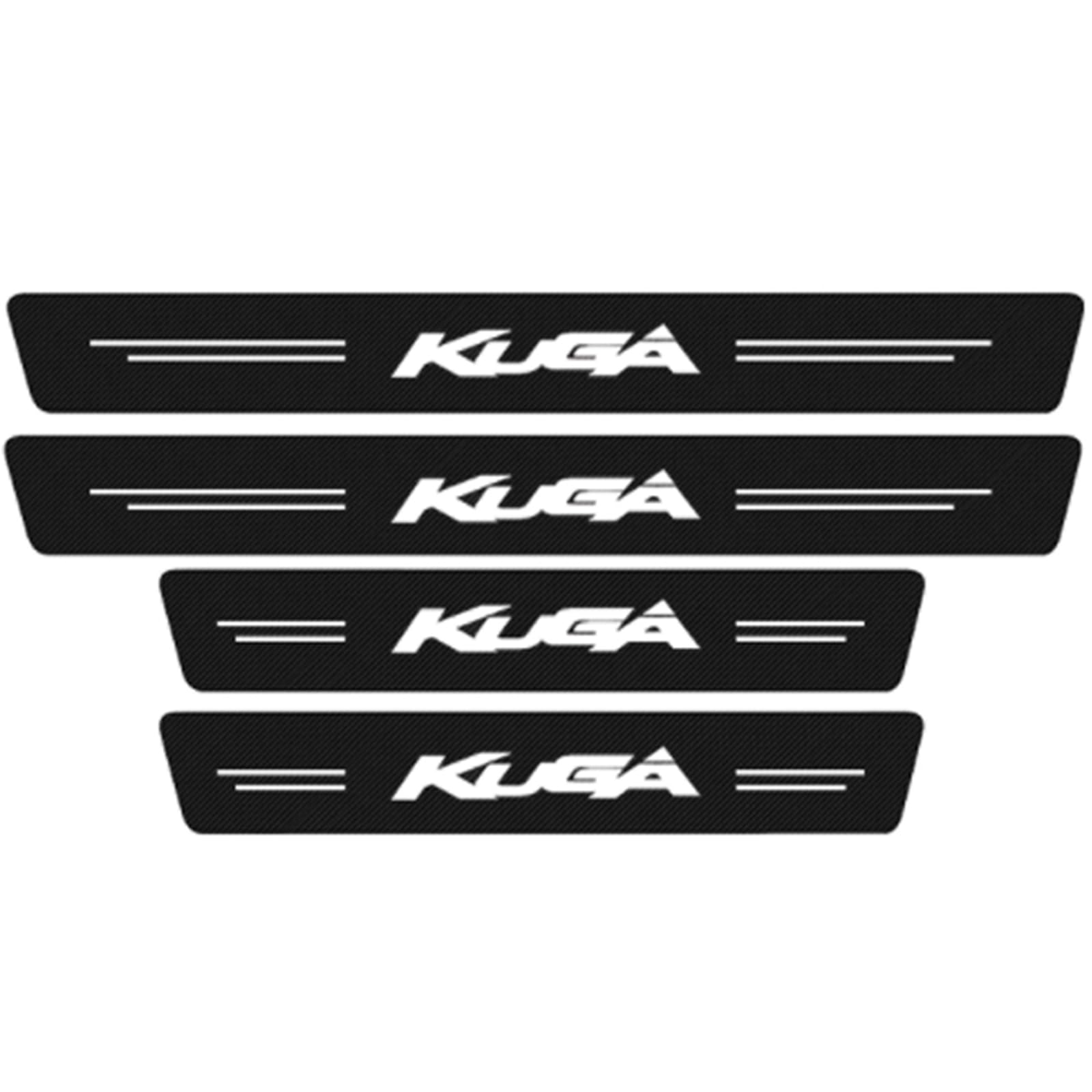 Symilov Car Door Sill Protector for Fo-rd Kuga MK1 MK2 MK3 2009-2024, 4Pcs Anti Scratch Carbon Fiber Threshold Edge Entry Guard Stickers Kick Plates Styling Accessories,White