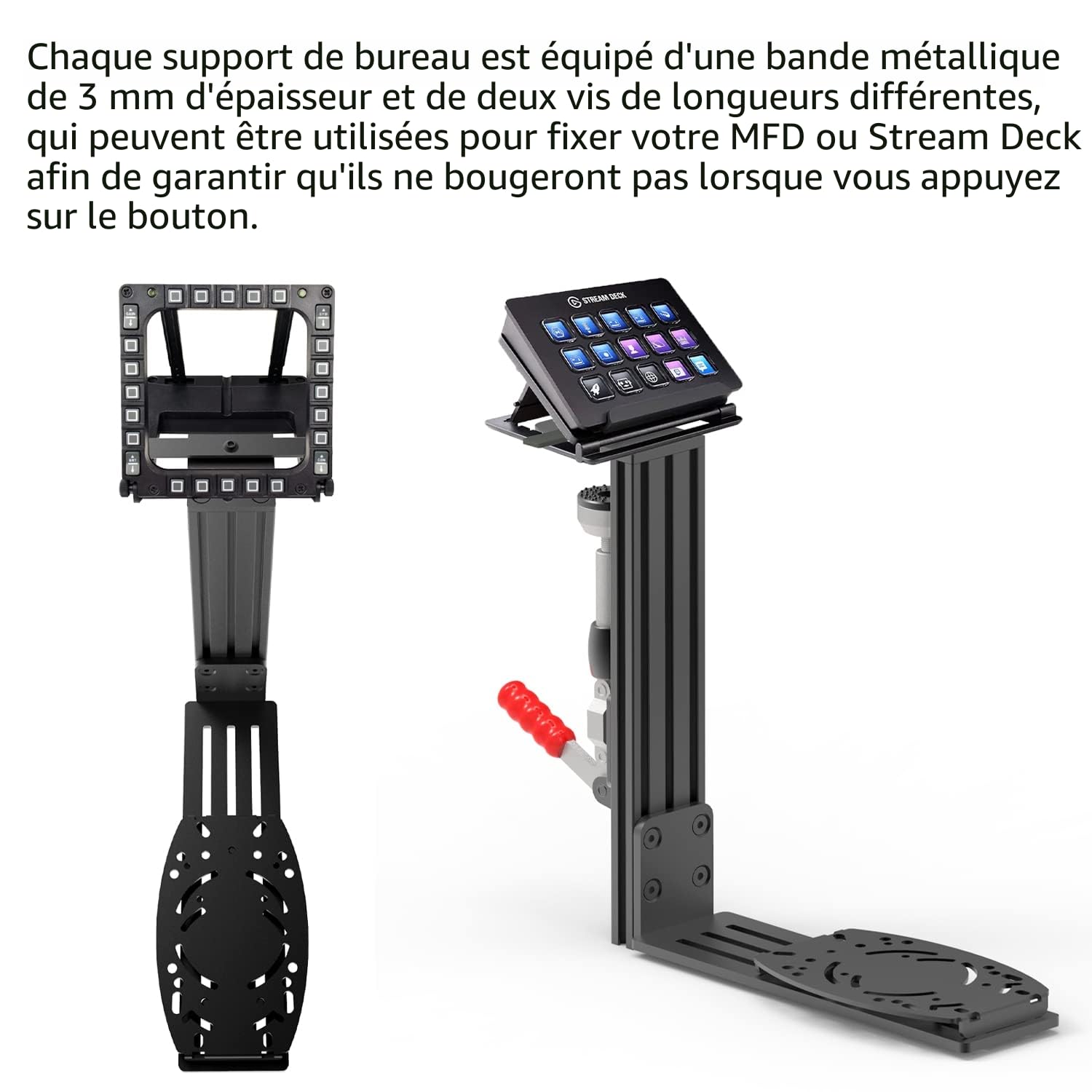 Hikig Lot de 2 Supports de Bureau pour joysticks Logitech, Thrustmaster et VKB Hotas – Compatible avec X52/X52 Pro/X56/X56 Rhino et Plus Encore