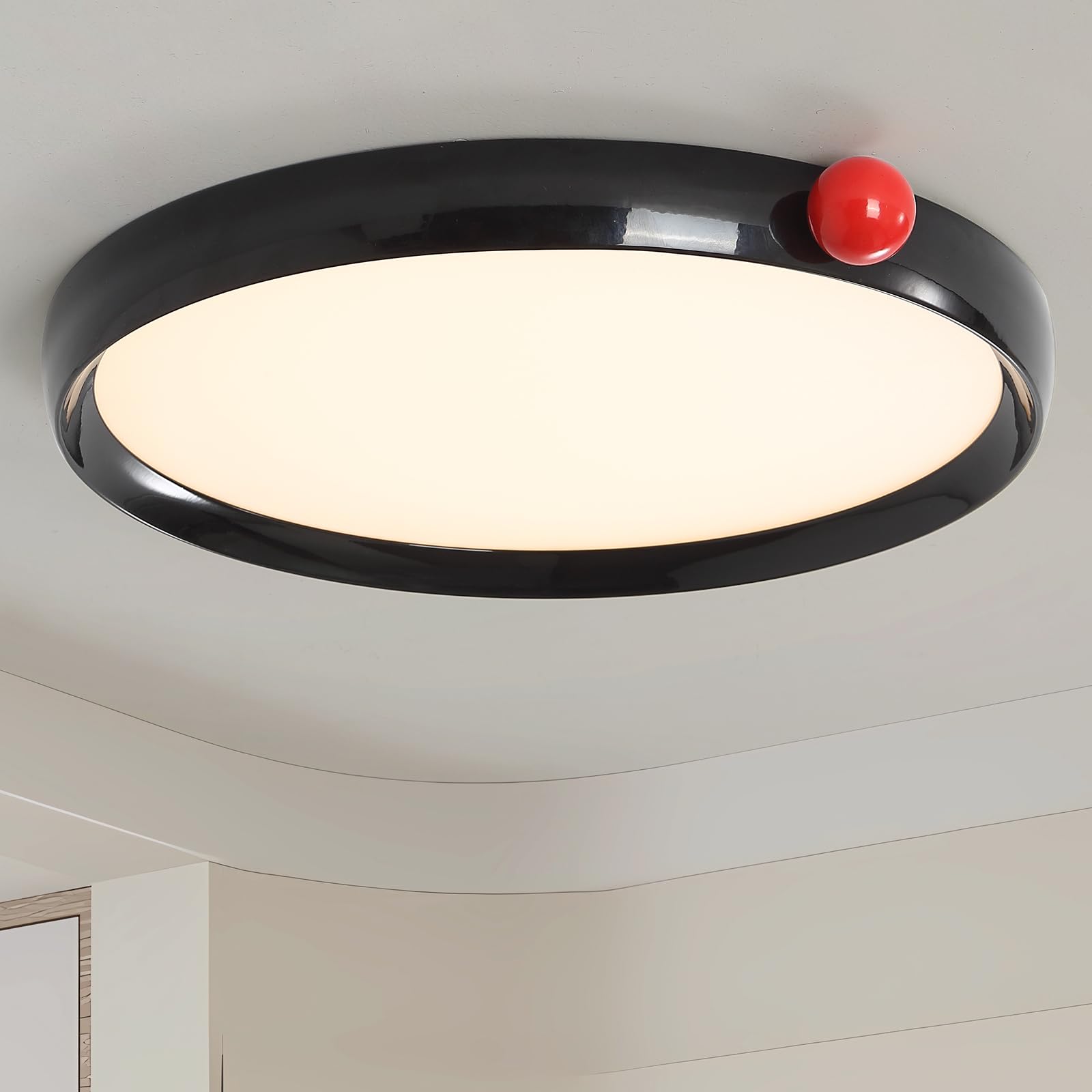 Mikeru 60cm Ceiling Light, 3000K/4500K/6500K Dimmable Ceiling Light, 10%-100% Brightness Adjustable, Suitable for Office, Dining Room, Living Room, Bedroom
