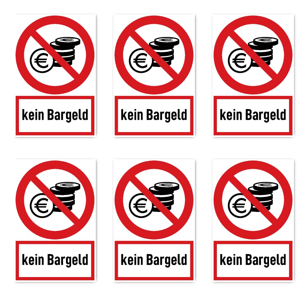 Aufkleber 'Kein Trinkwasser' - 6 Stück 75x50mm Sicherheitskennzeichnung