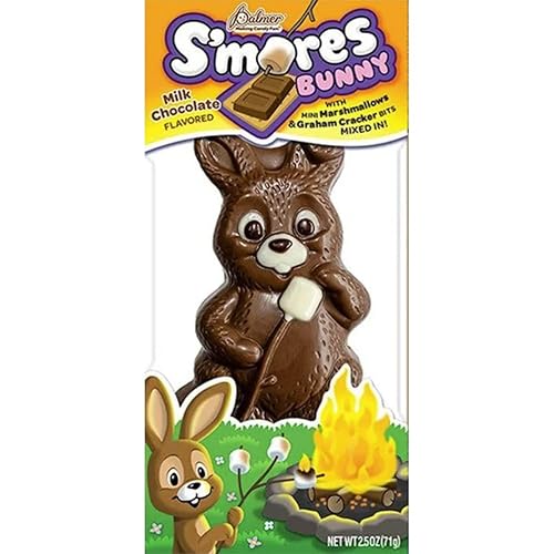 Miniatura 3 de Fruidles Easter S'mores Bunny - Chocolate sólido con leche grande, golosinas navideñas, chocolate con leche saborizado con trozos de galletas Graham