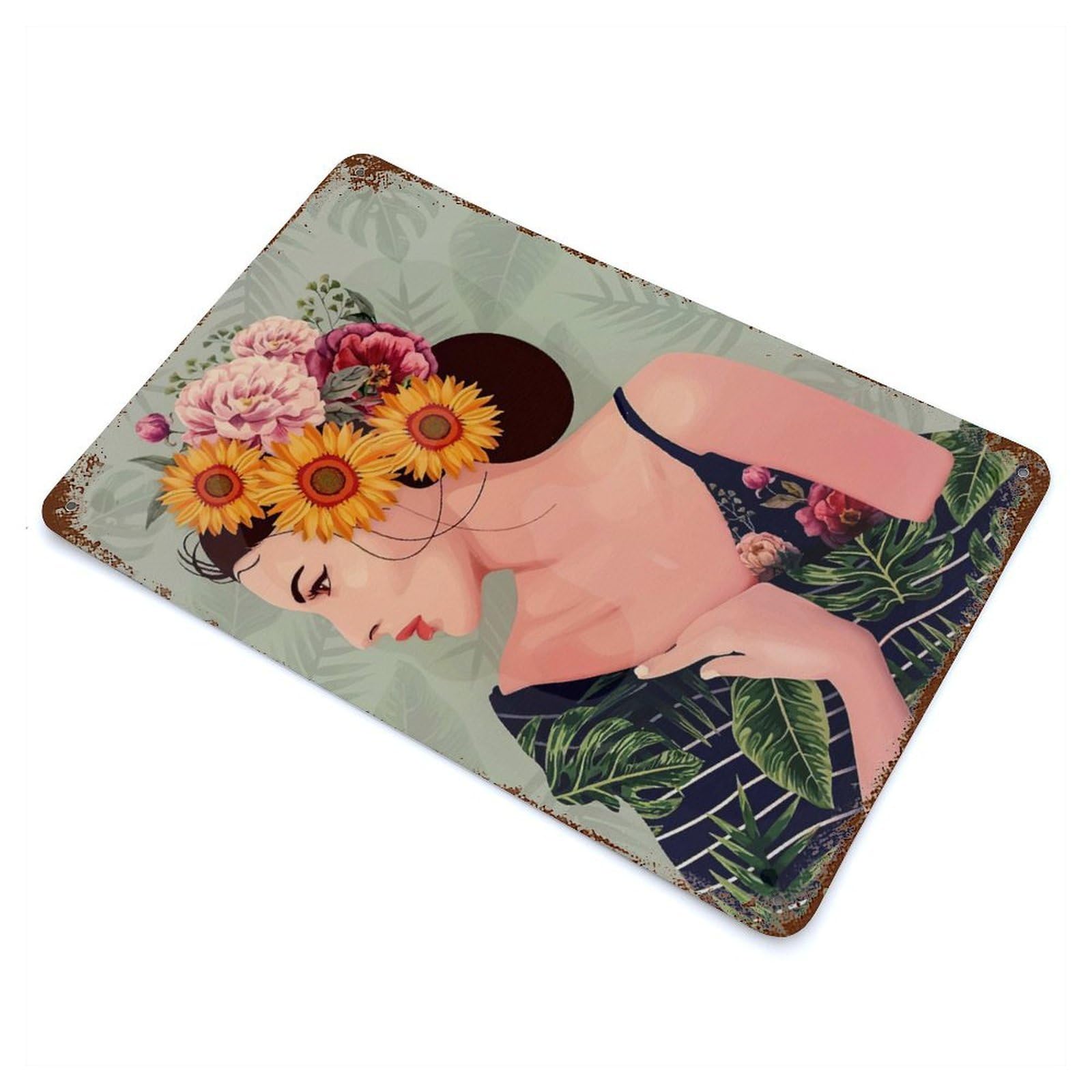 Peonies Decorative Tin Sign 11.8"x7.9", Retro Wall Decor for Living Room, Hallway And Home Decor