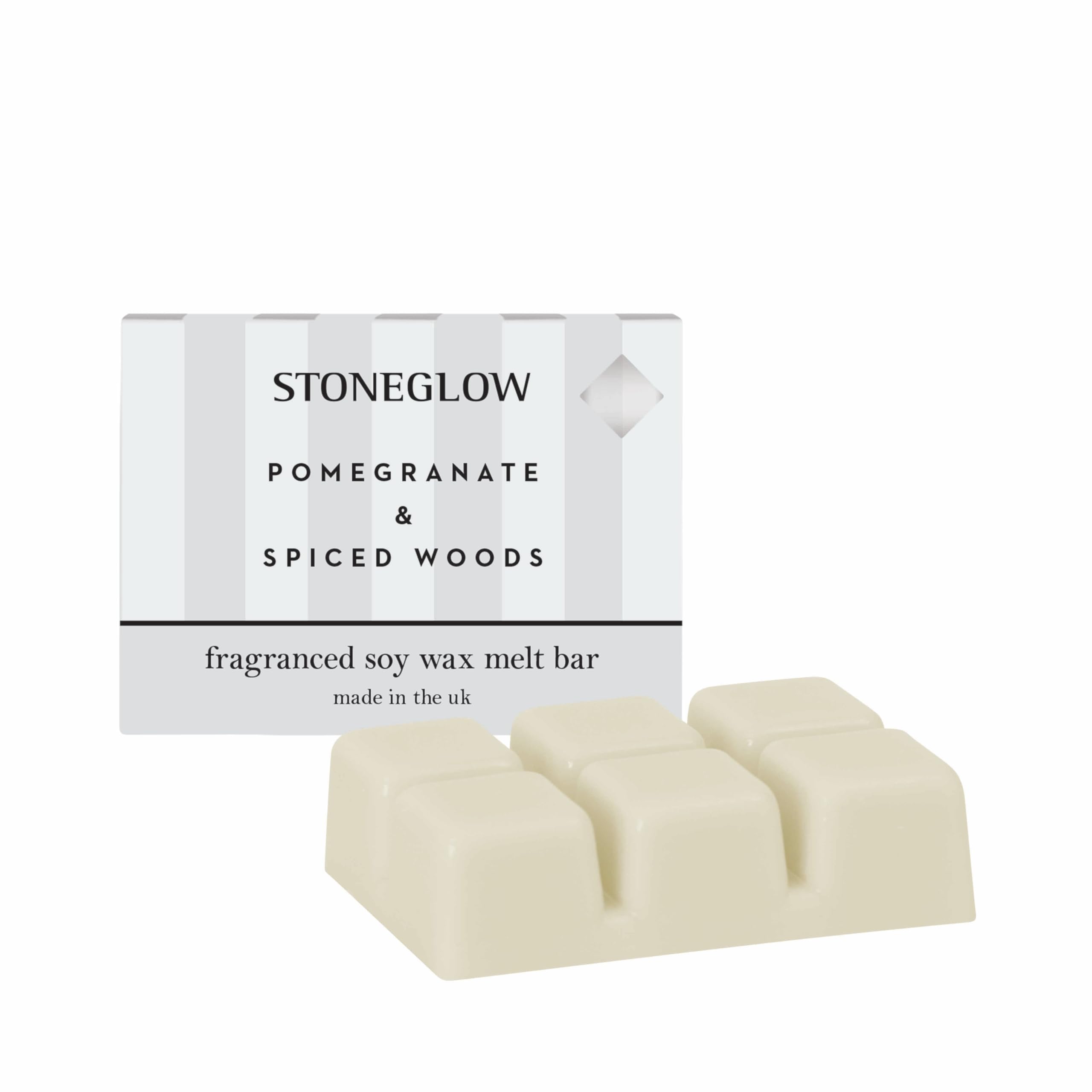 Stoneglow Modern Classics Collection - Pomegranate & Spiced Woods Soy Wax Melt Bar - White