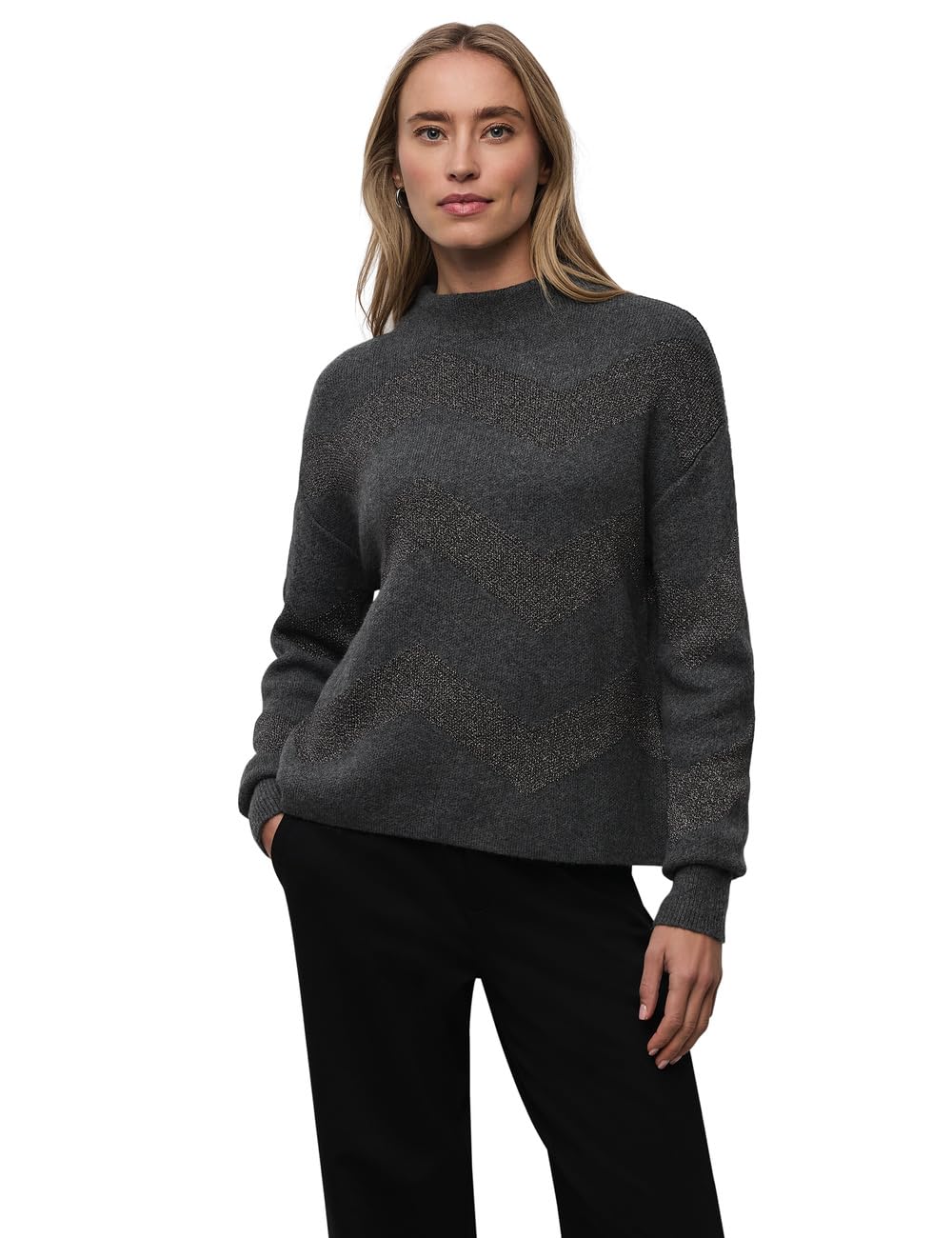 Street One Damen 3017256 Glitzer Jacquard Pullover (1er Pack)