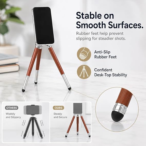 HARLOWE MagSafe Phone Tripod, Foldable Tabletop iPhone Tripod Stand