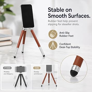 HARLOWE MagSafe Phone Tripod, Foldable Tabletop iPhone Tripod Stand