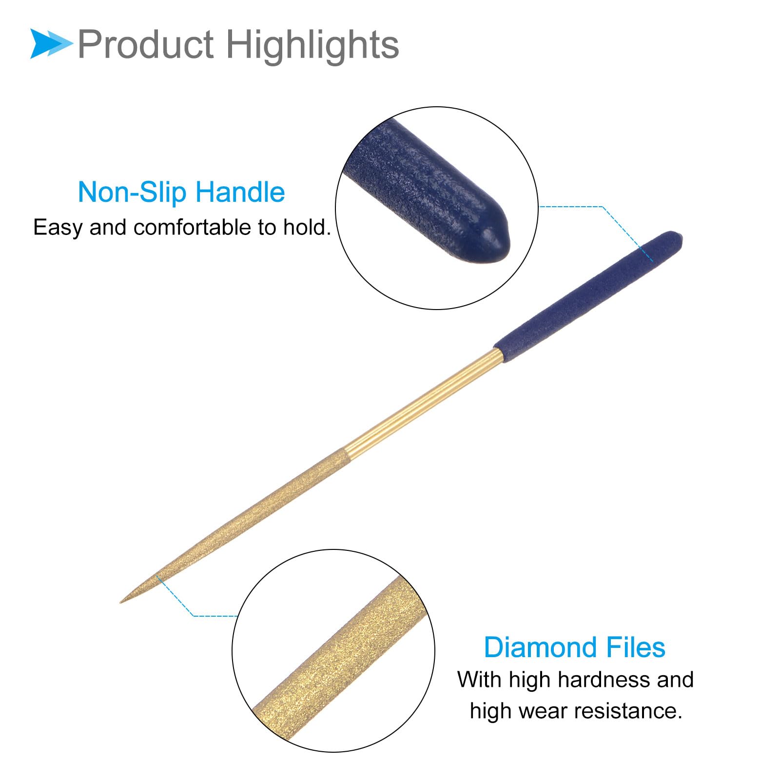 CoCud Diamond Coated Needle File,, 5x180mm - Image 4
