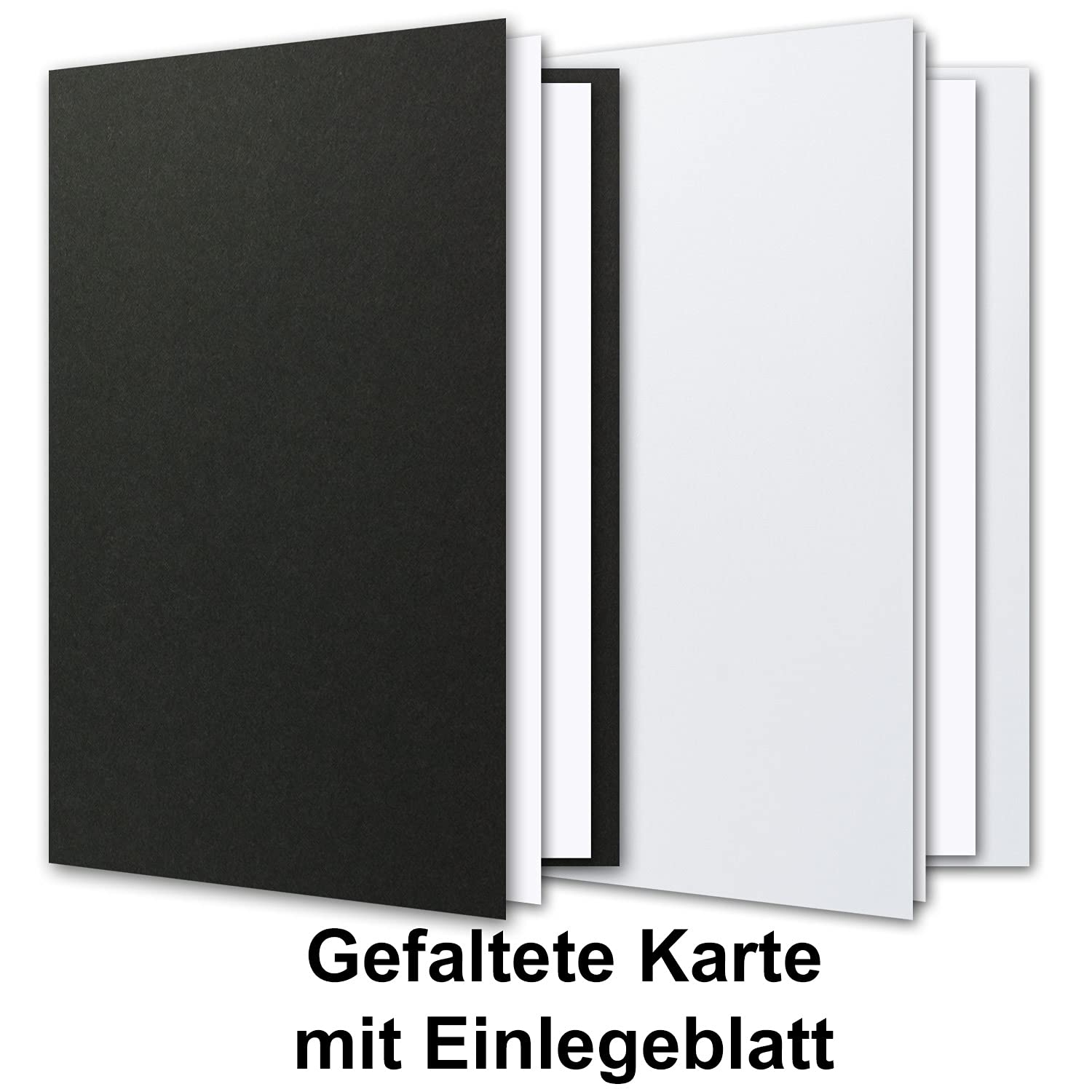 NEUSER PAPIER Pacchetto di biglietti DIN A6 + C6 in bianco e nero, 300 biglietti doppi e 300 buste – con 300 fogli pieghevoli – Set di biglietti con buste