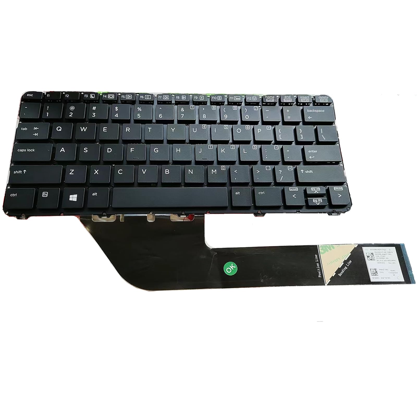 Laptop Keyboard For HP Elite x2 1012 G1 Black US English Layout