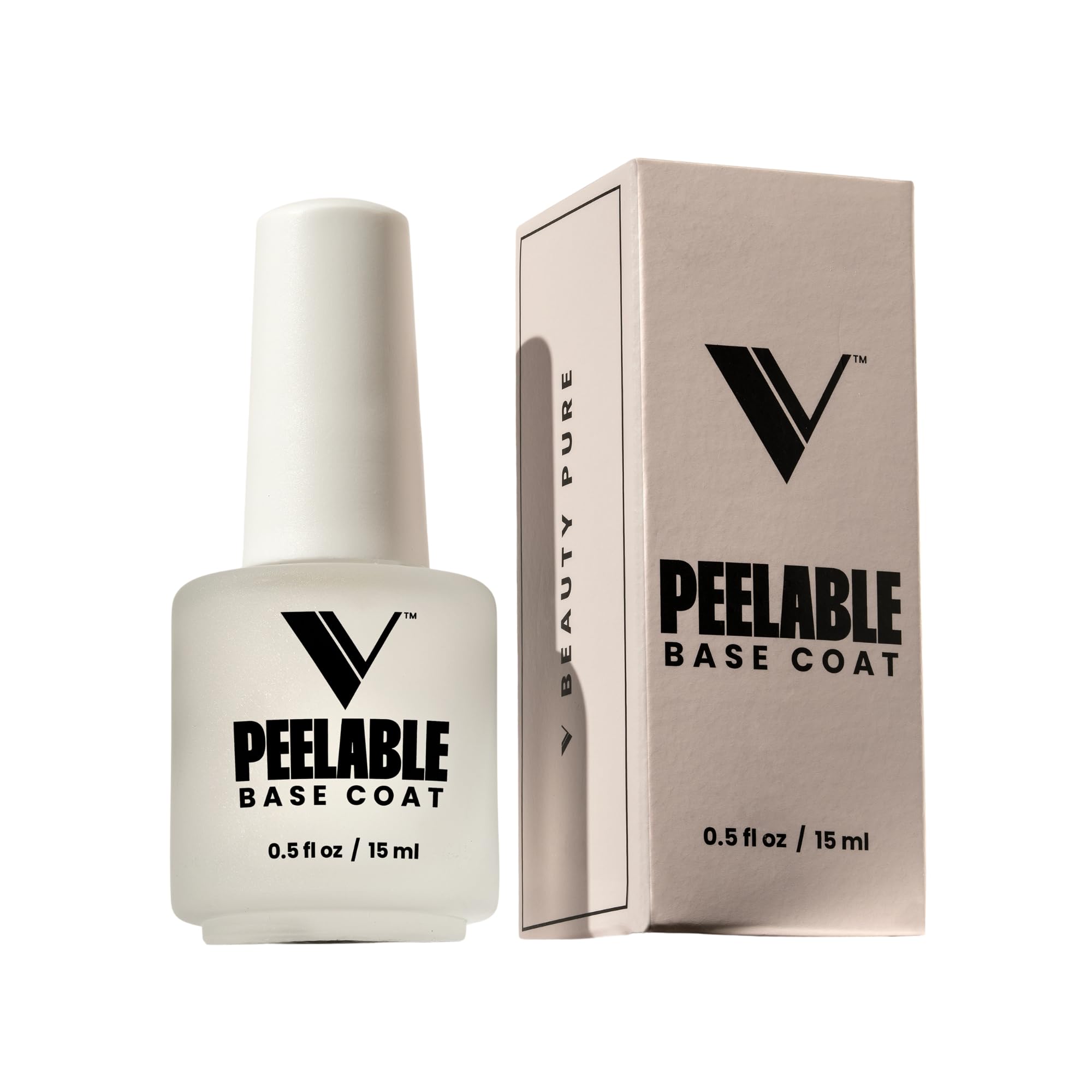 V Beauty Pure Peel Off Gel Base Coat - Easy Peel Off Base Coat, 0.5 Fl Oz
