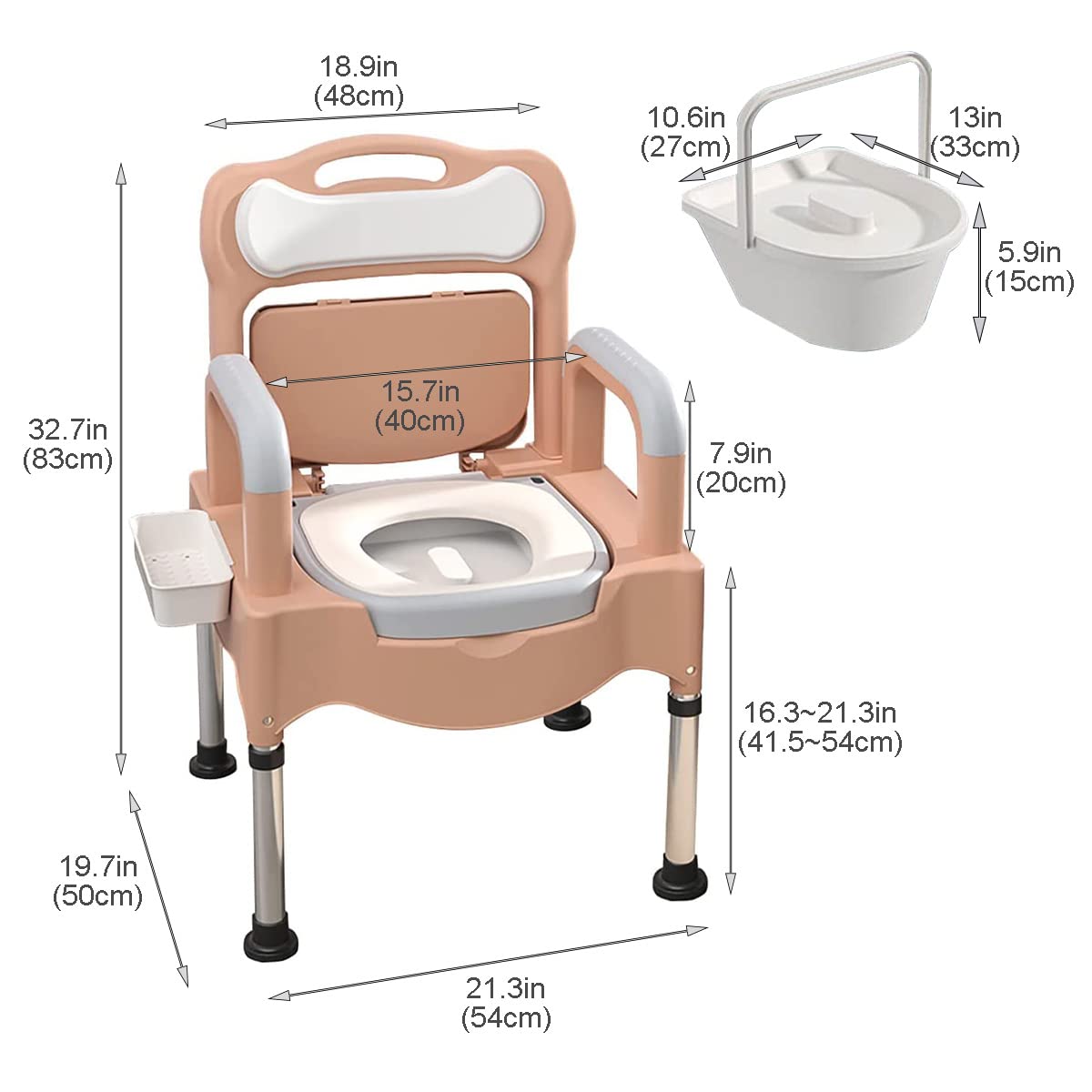 Buy HUIBDLA Bedside Commodes, Bedside Toilet, Commode Chair, Height