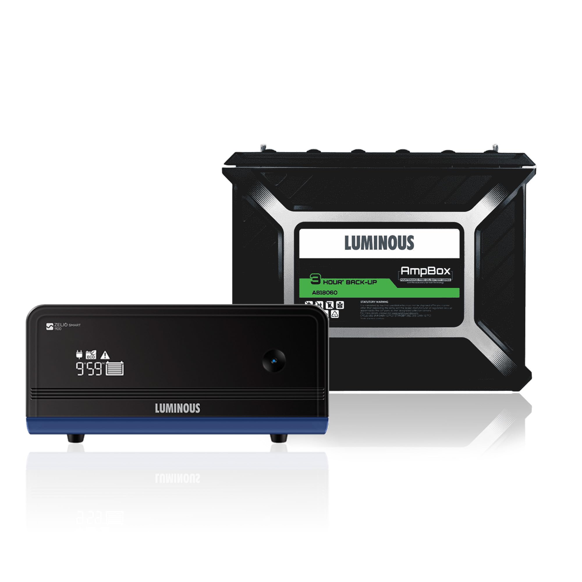 Zelio 1100+AMP Box AB18060 Combo - 900VA/12V Pure Sine Wave Inverter & Gel Battery Combo | 3hr Backup | Maintenance-Free | Eco-Friendly | 60 Months Battery Warranty-image-43
