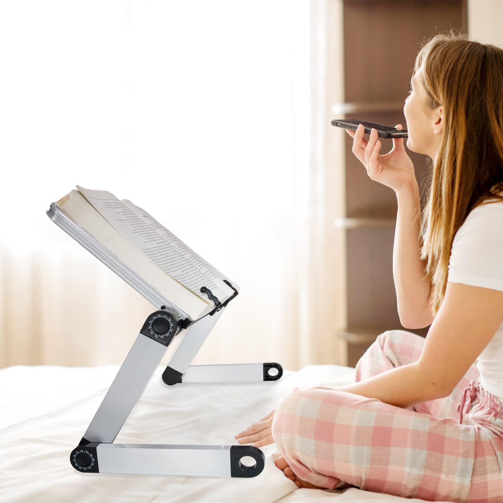 Leggio per Libri da Tavolo e Letto, Ergonomico con Altezza e Inclinazione Regolabili