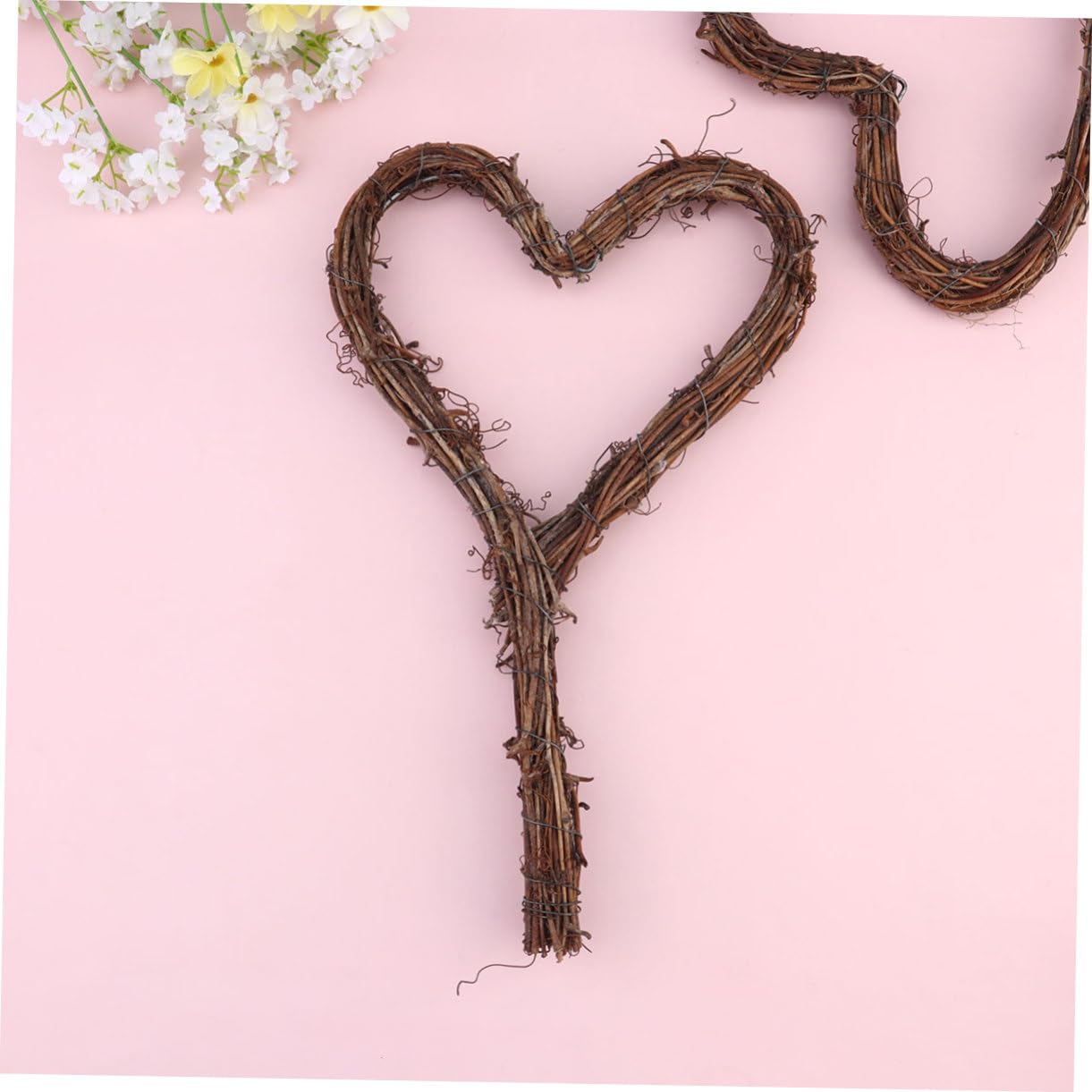 Ciieeo 6piezas Guirnalda Decorativa De Rattan Forma De Corazón para Bodas Fiestas y Festivales Adorno Colgante Natural