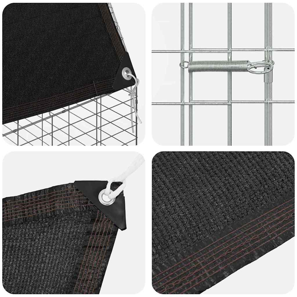 vidaXL Gabbia per Conigli Argento 200 x 100 x 210 cm Acciaio zincato