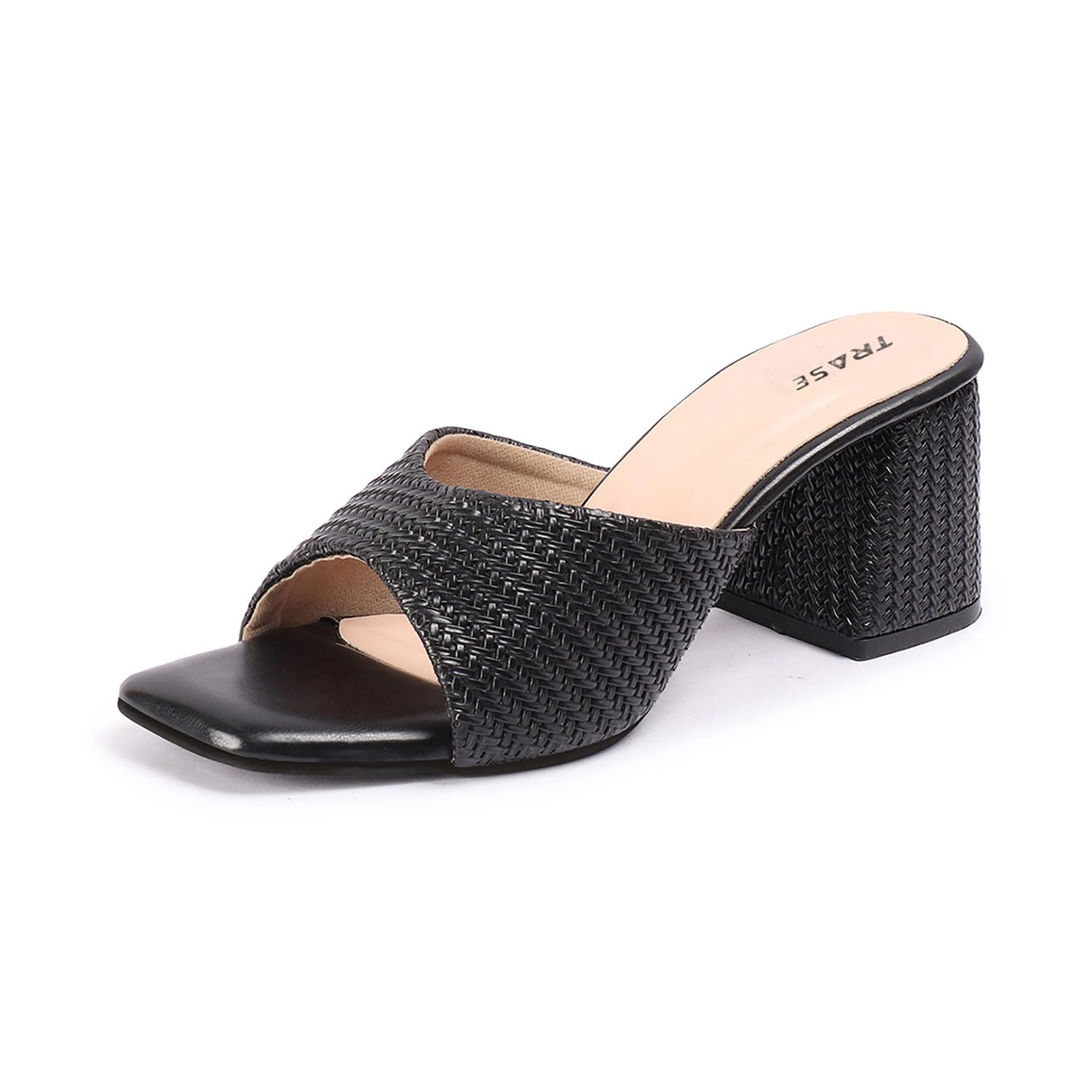 TRASE Womens Slip-On Block Heels Sandals| Fashionable Sandals for Women & Girls | Light weight, Soft Footbed, Comfortable & Stylish - 47069, Black, 8 UK (B0D47LSMG6) Amazon Price History, Amazon Price Tracker