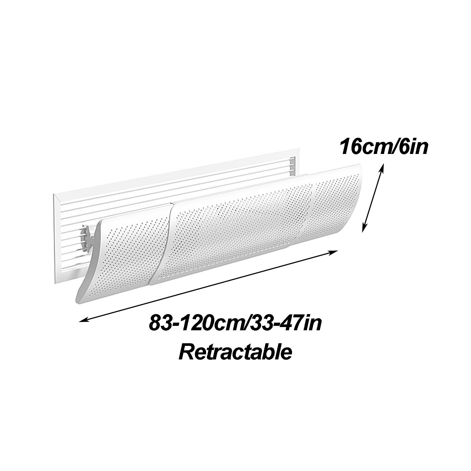 Deflettore Condizionatore, Deflettore Condizionatore Universale Retrattili per Bocchette a Soffitto, Anti-Flusso Diretto, Facile Installazione, Angolo Regolabile(82x16cm/32x6in)