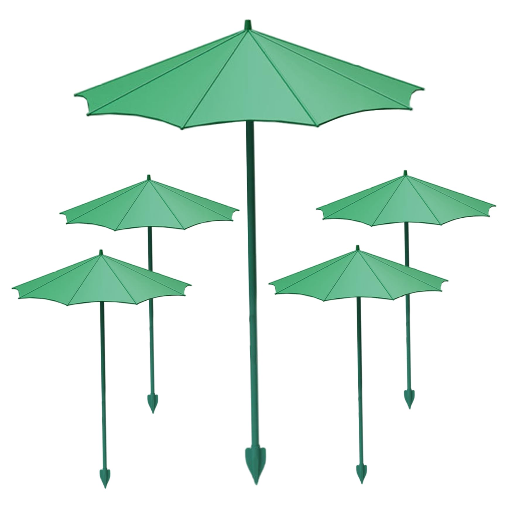 Ginwrek Unisex 5 Sets Of Green [Heightened Version 44Cm] Garden Umbrella For Plants 5 Pack 44Cm Height Sun Shade Plant Umbrella For Outdoor Plants, With Fiberglass Stakes, Easy Setup Shade Cloth Protection