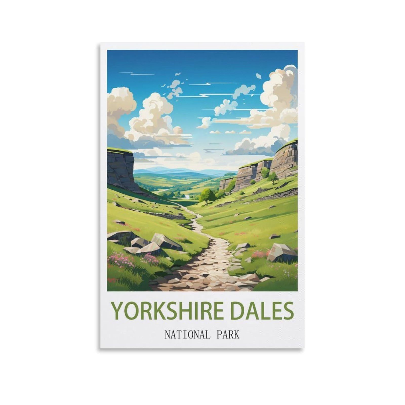 EZMLFA 5D Diamond Art Kits for Beginner,Yorkshire Dales National Park,Diamond Picture Art for Beginner, DIY Gem Cross Stitch Creative Gift Home Wall Decor 50x60cm