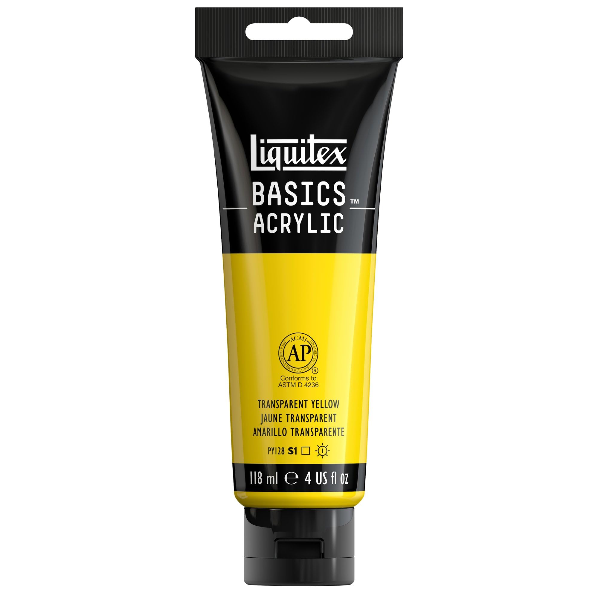 Liquitex BASICS Acrylic Paint Transparent Yellow 4 oz (118 ml) | Artist Quality Pigments - main product image