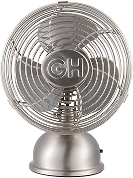 Good Housekeeping 92512 All-Metal USB-Powered 5" Oscillating Personal Fan Brushed Nickel