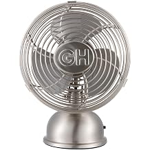 Good Housekeeping 92512 All-Metal USB-Powered 5" Oscillating Personal Fan Brushed Nickel