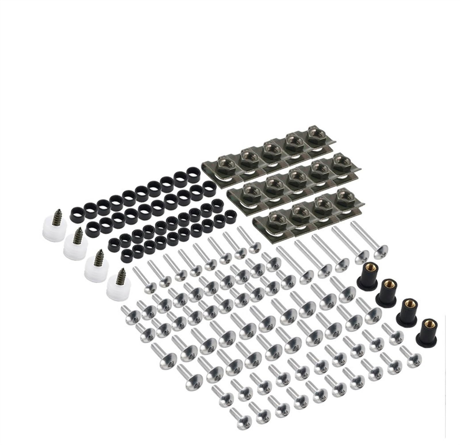 Moto Carena Bulloni Carenatura Viti Carena Elementi Di Fissaggio Kit Per YZF R1 R15 R25 R3 R6 R125 R15 R25 MT03 MT07 MT10 Viti carenatura(Argento)