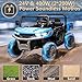 24V Ride on Toys for Big Kids w/Remote Control, 2 Seater Kids UTV w/20 Seat, 2X200W Powerful Motors, 24V Ride on Dump Truck w/Dump Bed, Bluetooth, LED Lights, Power Car Wheels for Boys Girls, Blue