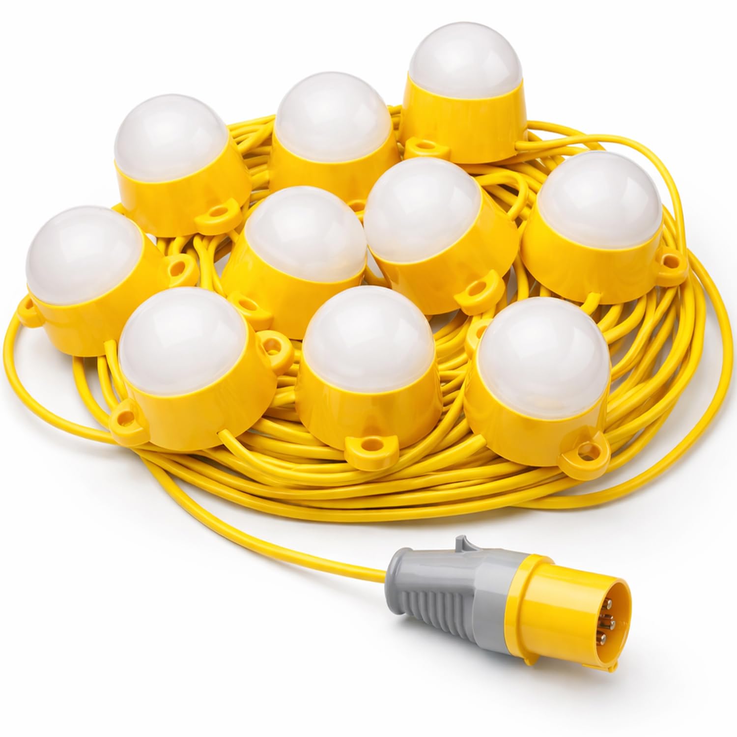 LEDBRITE 110V Site Lighting LED Festoon Rope Light Kits IP44 6500K 20M 50W for Site Lighting, Commercial Sites, Factories, Warehouses and More...