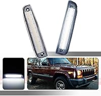 Vista 1 de Kit de lentes transparentes LED blancas compatible con Jeep Cherokee 1997 1998 1999 2000 2001 Luz de marcador de estacionamiento lateral