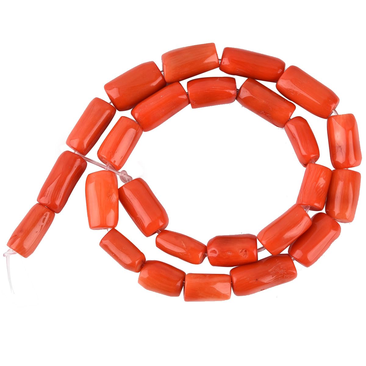 Cuentas semipreciosas sueltas de 8-10 mm x 13-18 mm de color naranja coral para hacer joyas, 39,4 cm
