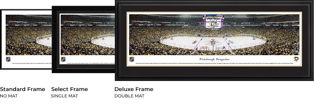 Pittsburgh Penguins - 44x18-inch Double Mat, Deluxe Framed Picture by Blakeway Panoramas