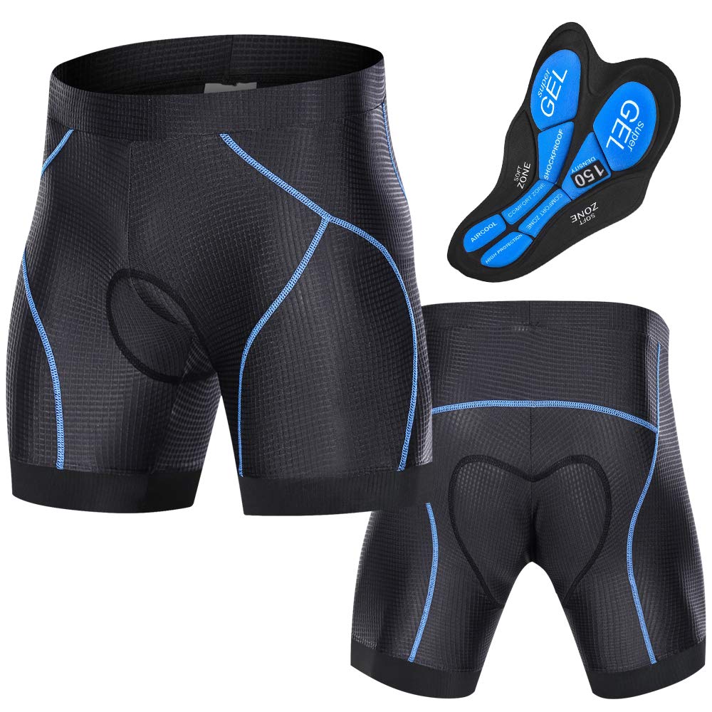 TOMSHOOMen Bike Padded Shorts with Anti-Slip Leg Grips Cycling 3D Padded Underwear Bicycle Padding Riding Shorts Biking Underwear Shorts