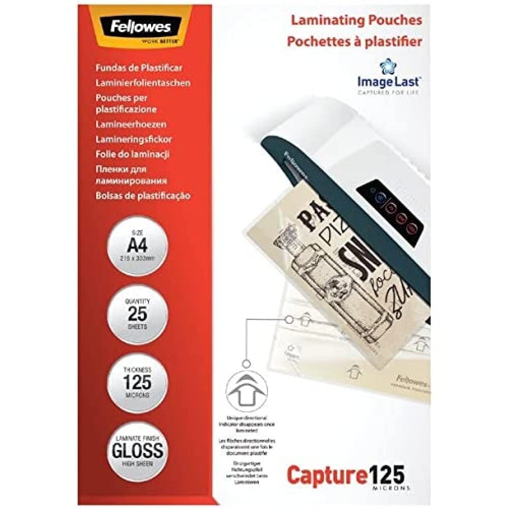 Fellowes - Lamination pouches - 25 x glossy - A4 (8.25 in x 11.7 in)