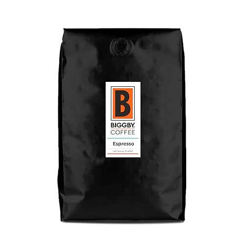 BIGGBY Café expreso en grano entero, bolsa de 5 libras, tostado oscuro