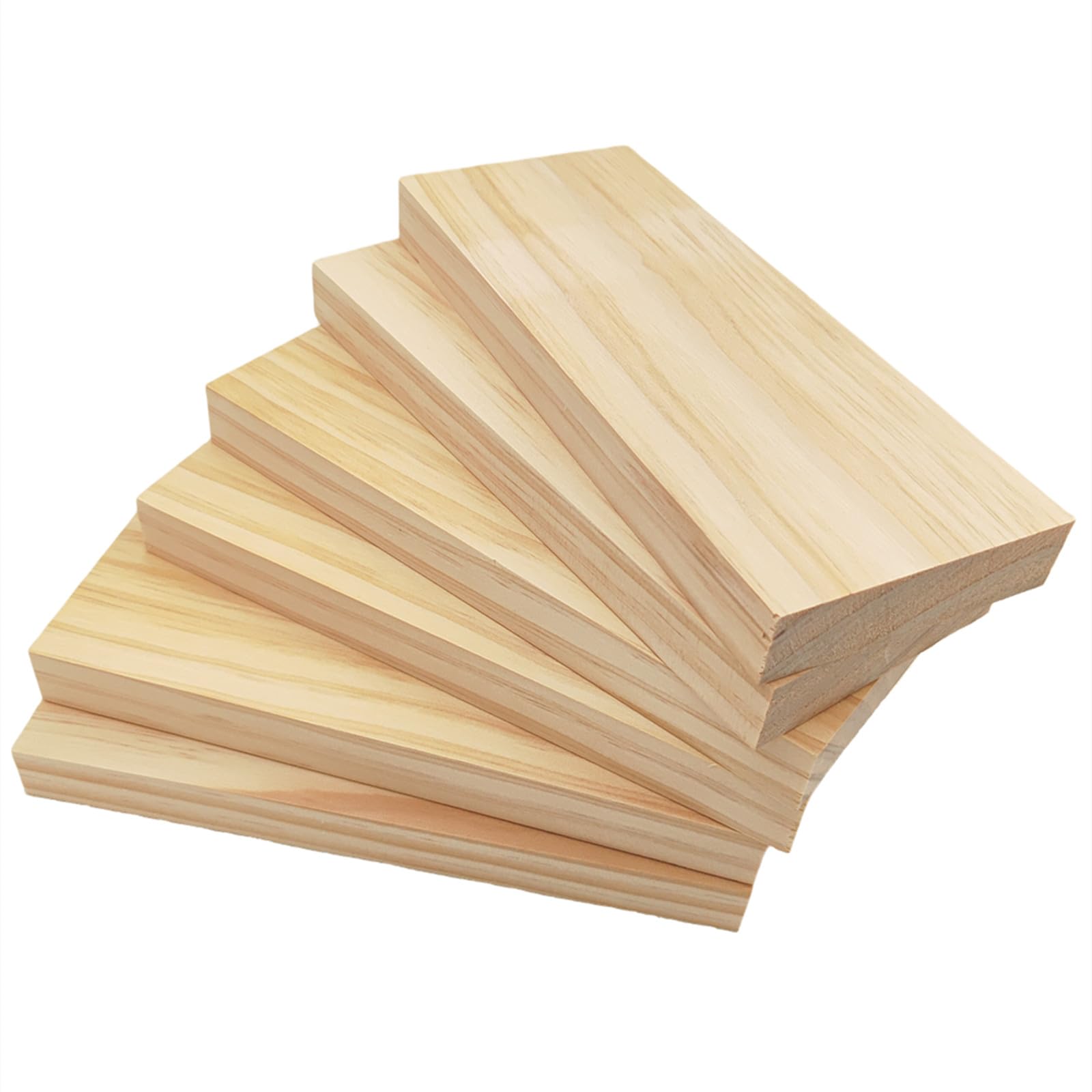 6PCS Rectangle Wood Boards Unfinished Wood Blocks for Crafting 20x8x2cm Blank Whittling Wooden Blocks for Carving,Painting & Burning