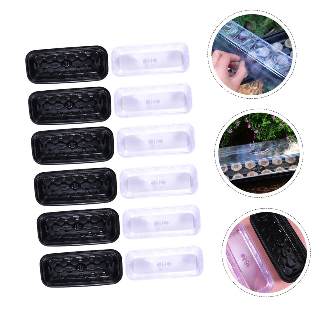 Toddmomy 12 Set Vassoi per Germinazione con Celle e Coperchi Trasparenti Scatola per Piante e Orticole per Sementi e Riutilizzabile e Riciclabile