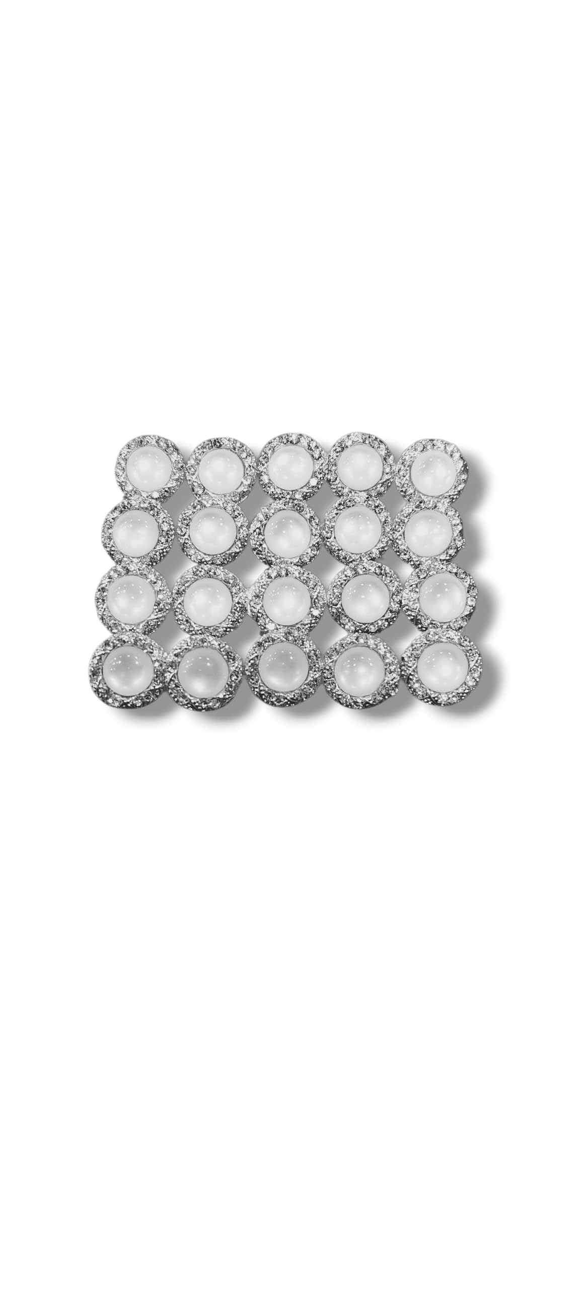 Crystal Rhinestone Button Embellishments, 20-Pack, Silver