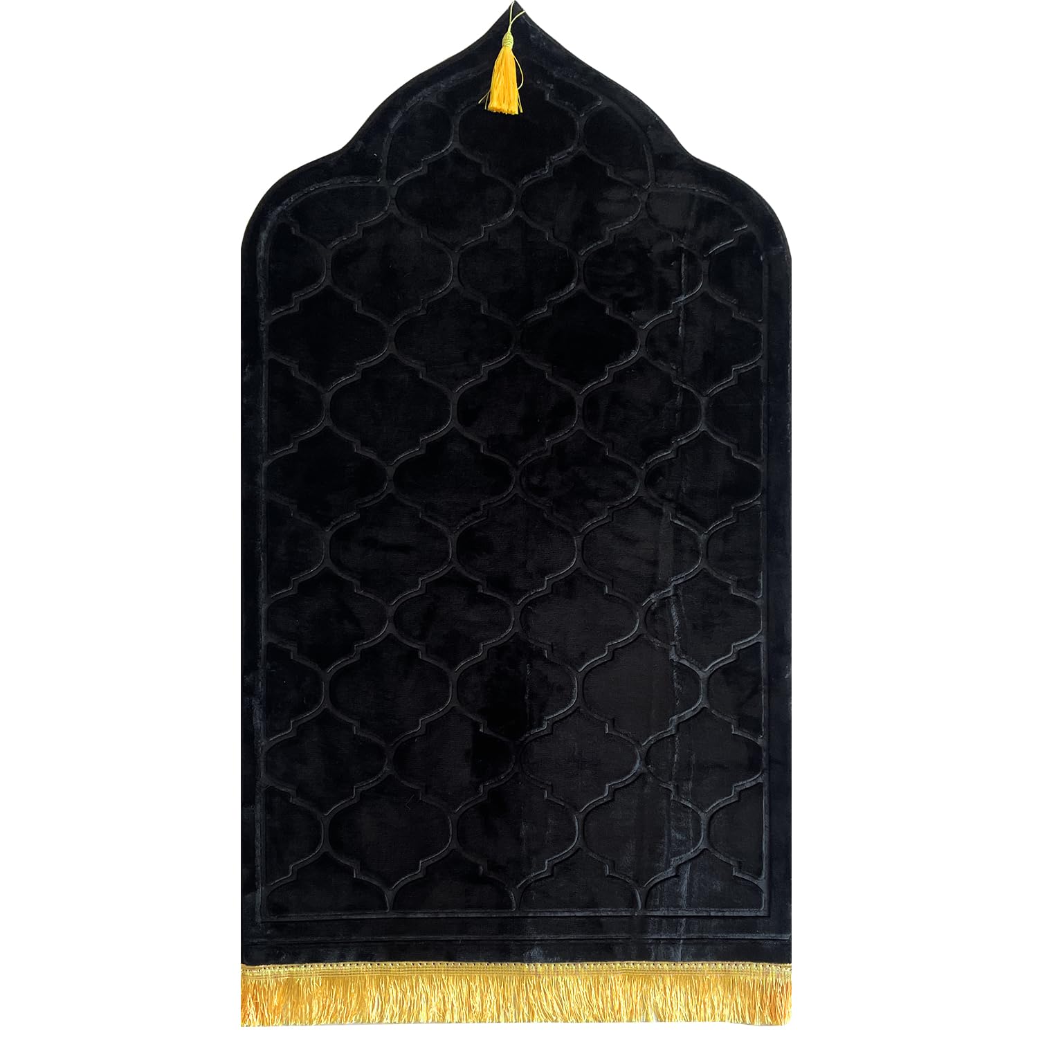YumSur Prayer Mat Muslim Prayer Rugs Soft Flannel Islamic Prayer Mat Turkish Praying Carpet Large Size Area Rugs Ottoman Blankets Ramadan Gift for Men Women (Black)