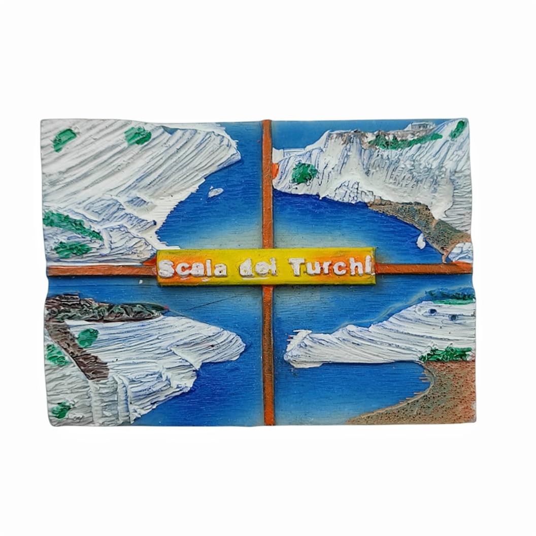 Scala Dei Turchi Italy 3D Fridge Magnet Souvenir Gift,Resin Handmade Scala Dei Turchi Refrigerator Magnet Home & Kitchen Decoration Collection