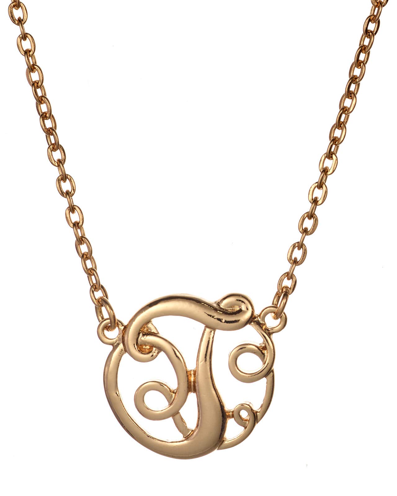 Jewelry NexusInitial Monogram 16" Gold-tone Necklace