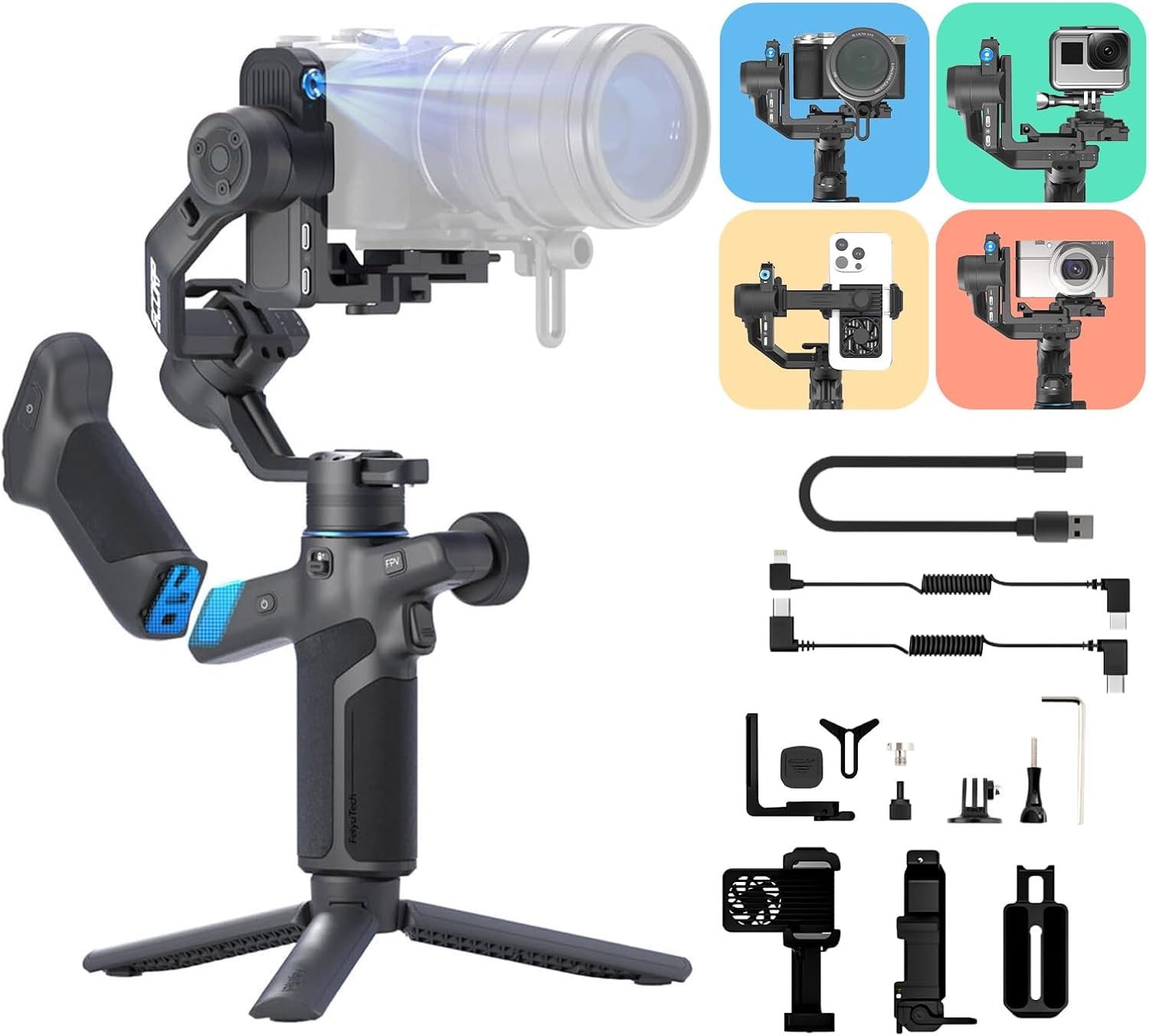 FeiyuTechジンバル Amazon.com: FeiyuTech 3-Axis Camera Gimbal Stabilizer, SCORP-C