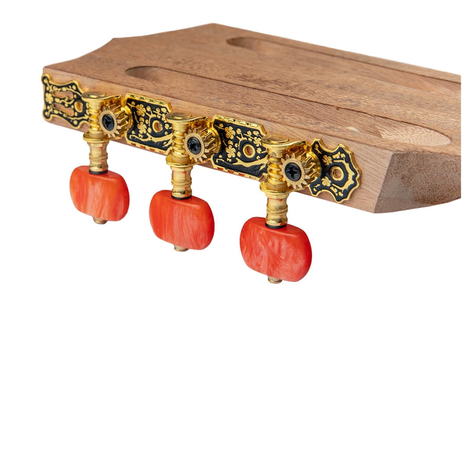 Accordatori Per Chitarra Classica 2 Pezzi - Chiavi Meccaniche Placcate Oro, Testa Perla Bianca - Foto 3