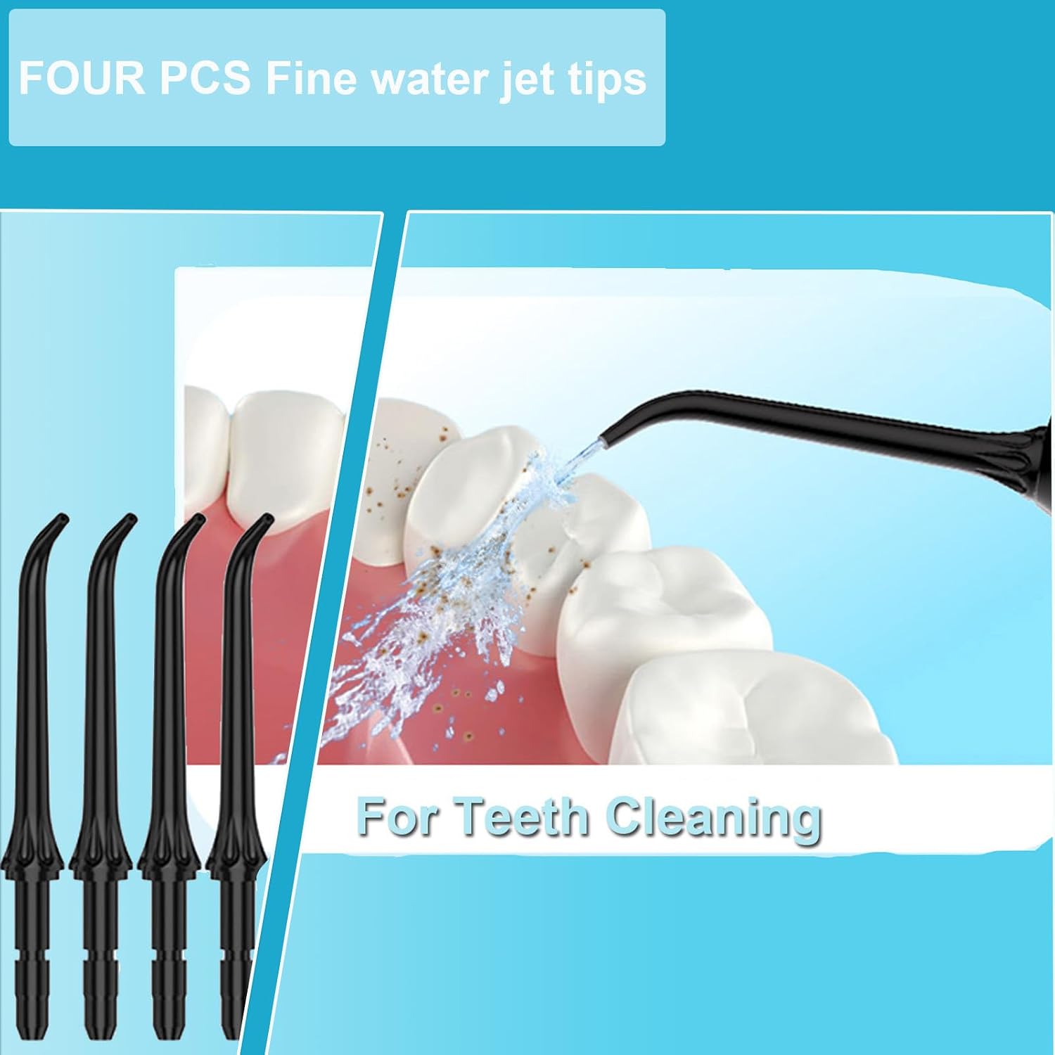 Water Pick Replacement Heads, 6 PCS Water Flosser Replacement Tips Compatible with Waterpik WP-100, WP-660, Ultra, Aquarius - Orthodontic & Pik Pocket Nozzles